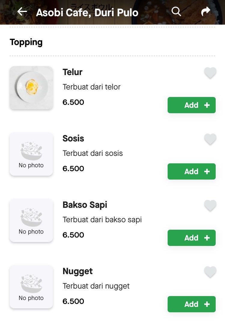 Deskripsi Menu Makanan